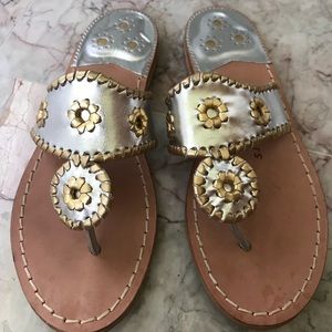 Jack Rogers Hamptons Sandal - Gold/Silver